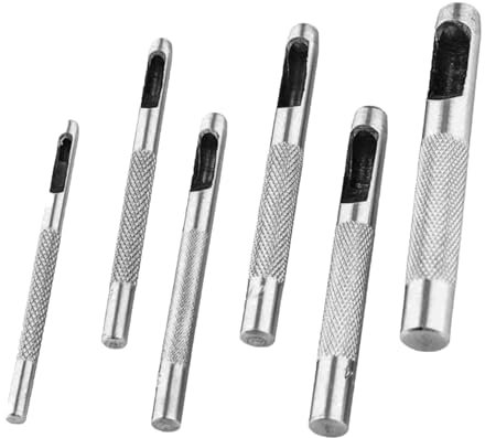 6 Pieces Leather Hole Punch Cutter,Hollow Punch Set,Belt Hole Puncher For Leather,Single Head Punches,Made Of Steel,Suitable For Belts,Straps,Canvas