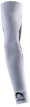 Lurbel Support, Manguitos compresivos, manguitos para correr, brazaletes para brazos, mangas para brazos, mangas de trail, unisex (Gris Hielo, L)