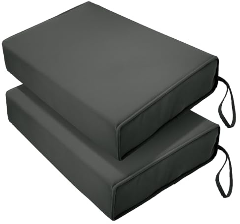 Codi 2 Pack Stadium Seat Cushion - 3'' Thick Waterproof Portable Bleacher Pads with Handle, Lightweight Foam Chair Cushions for Outdoor Games and Sports, Grey