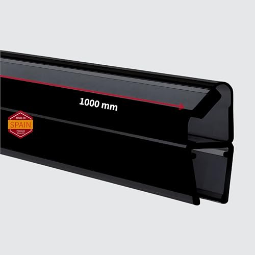 Gedotec Magnetdichtung für Duschtüren | Dichtung mit Magnet SCHWARZ | Duschdichtung 180 Grad | Glasstärke 6-8 mm | 100 cm | Magnetduschdichtung PVC | Wasserabweisprofil für Duschtrennwandsysteme