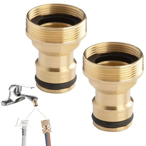 AONAYO Gardena - 2 connettori per tubo da giardino da 1 pollici, filettatura esterna Gardena, connettore rapido per rubinetto, attacco rapido, connettore per tubo da giardino