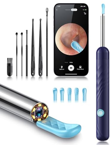 Ear Wax Removal, Ear Cleaner with Camera and Light, FSA - HSA Eligible, Ear Wax Removal Tool Camera with 1080P, Ear Cleaning Kit with 6 Spoons