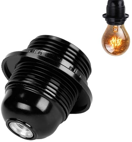 Grosion E27 Lamp Holder,Light Bulb Pendant Socket,Edison Screw ES E27 Light Fitting Bulb Holder,Table Lamp Fittings with Shade Lampshade,for Table Ceiling Pendant Light