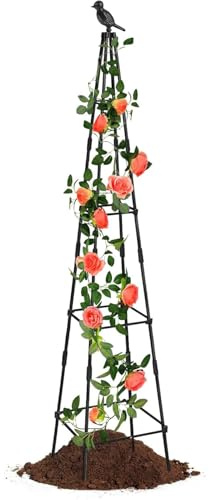 Enrejado para plantas trepadoras, enrejado, altura ajustable, elemento de jardín con cabeza de pájaro, para jardín, flores, vides, guisantes, pepinos