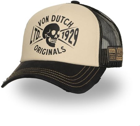 Von Dutch Trucker Cap mit weichem Netz, Bamboo-Effekt mit Print Crew