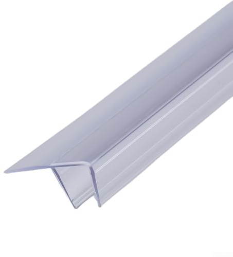 Bande de rétention d'eau en forme de F 2 x 0 5 m, joint flexible en PVC pour portes de douche sans cadre, monté sur le côté pour éviter les infiltrations d'eau et le flux d'air avec une forte ténacité