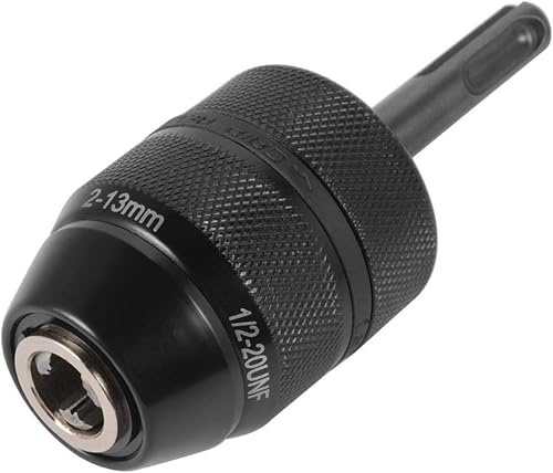 CYTGOUPER Heavy Duty 1/2in 20UNF SDS Chuck Adapter,Black 2-13mm Keyless Drill Chuck,Carbon Steel SDS Chucks for Cordless Drills Impact Drivers Screwdriver Heads and Electric Hammers