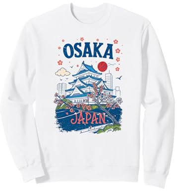 Osaka Japón Cherry Blossom Castle Art Travel Souvenir Sudadera