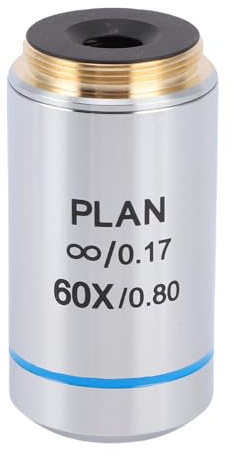 Jiawu 60X Objective, Optical Glass Material, Bright Field of View, Ideal for Professional Observation, Standard 20.2mm Interface, Suitable for Research and Professional Environments