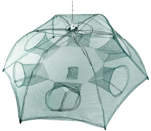 Trampa para Peces, Trampa para Peces, Malla de Nailon, pececillo Estilo Paraguas Plegable Robusto, Red portátil para pececillos de 37x16 Pulgadas para camarones, cangrejos y cangr