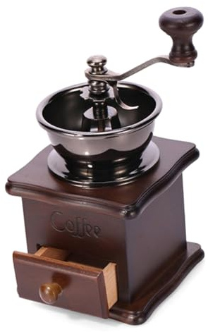 Hemobllo Molinillo de Café Manual de Madera de Pino con Núcleo de Cerámica Ajustable para Granos Molino de Café Manual Fácil de Usar Madera Fresco