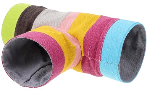 TOYANDONA Hamstertunnel Kleintiertunnel mit Quasten Bunt für Hamster Mäuse und Kleine Nager Stressreduzierendes Versteck und Bewegungsspiel