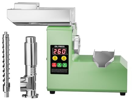 Automatisk Elektrisk OljePress 220V | Kall Och Varm Oljepress Med Intelligent Temperaturkontroll, Sidoutlopp För Olja, Rostfritt Stål För OlivPresse