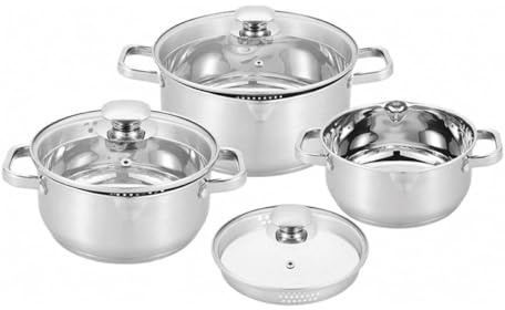 Carl Schmidt Sohn 066574 LEIPZIG Topf-Set, Edelstahl, Silber