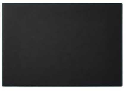 Eglooh - Mercurio Deluxe - Schreibtischunterlage aus Leder Schwarz cm 90x60 - Elegante Nähte, blau in Kontrast und rutschfester Boden - Made in Italy