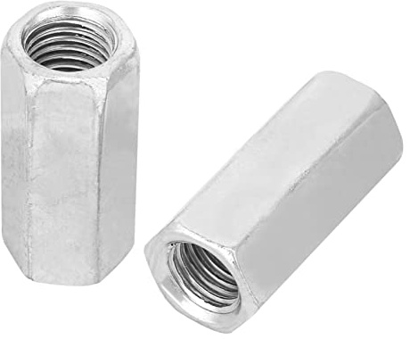 2pcs Lange Stangenmutter Sechskantmuttern Verzinkter M16 * 50 Sechskantgewindemutter mit Gewinde