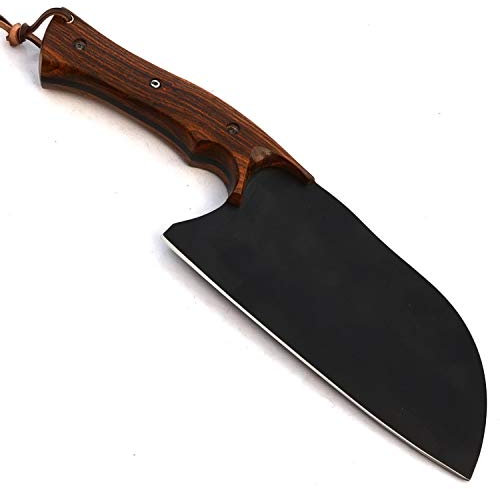 PAL 2000 KNIVES SNJA-9750 Couteau de Cuisine en Acier Enduit à Haute teneur en Carbone 440C avec Gaine - Superbe poignée en Bois de Rose