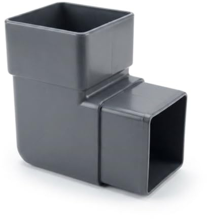 Anthracite Grey Square Downpipe 92.5 Degree Offset Bend, Freeflow Water Systems