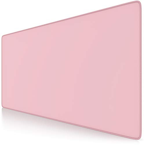 TITANWOLF - XXL Speed Gaming Mouse Pad Mouse Mat - Extra Large 900 x 400 x 3mm - Water-Resistant Mousepad with Non-Slip Rubber Base - Smooth Cloth Surface - BABY PINK