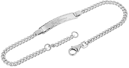 trendor Gravur-Armband für Mädchen 925 Silber Namensband 18,5 cm 41066 | Armschmuck für Kinder, toller Gravurschmuck