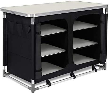 UISEBRT Cucina da campeggio, pieghevole, con struttura in alluminio, da viaggio, per esterni, campeggio, cucina, borsa per il trasporto (100 x 50 x 80 cm)