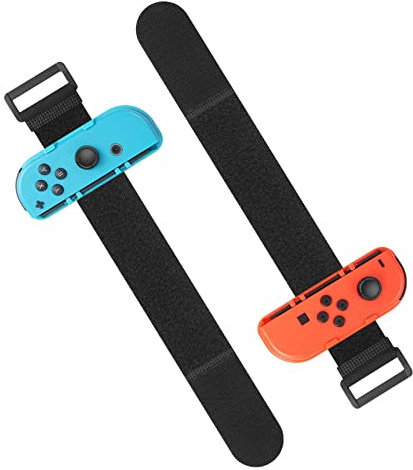 ZAONOOL Armbänder für Just Dance 2024/2023/2022/2021/2020 Switch und Zumba Burn It Up, Verstellbares Elastisches Armband für Nintendo Switch und Switch OLED Joy Cons Controller (Rot und Blau)