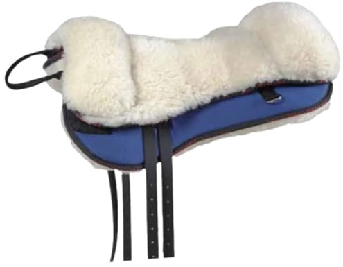PIONEER Reitsattel aus widerstandsfähigem und atmungsaktivem Air Mesh für Natural Horsemanship, Made in Italy mit Woll-Sattelsitz, Bareback geformt 60x35cm mit Neoprengurt - Braun