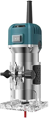 CHENGNAN Fresadora Engalletadoras para Madera Rebajadora Eléctrica 800W, 30000 RPM,6 Velocidades Variables