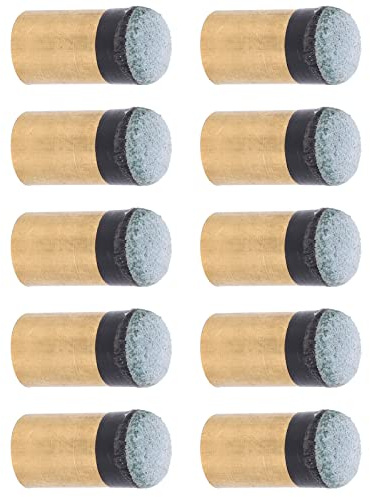 Ejoyous Pool-Queue-Spitzen, 10 Mm, 10 Stück, Snooker-Queue-Spitzen und Ferrulen, Metall-Billard-Queue-Spitzen, Harte Leder-Schraubspitzen, Ersatz-Set für Snooker-Queue-Spitzen