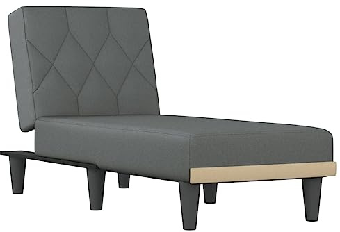 vidaXL Chaiselongue, Sofa in 3 Positionen zum Sitzen Entspannen Schlafen Verstellbar, Couch in Eleganter Optik, Liege Schlafsofa Loungesofa Liegesofa, Dunkelgrau Stoff