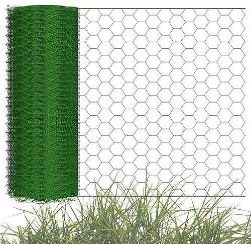 VickyHome Kunststoffbeschichteter Draht, 0.5MX25M Maschendraht Gartenzaun Maschendrahtzaun, Maschendraht Maschendraht Maschendrahtpaneele für Kaninchenvoliere Tiergarten, 22 Gauge