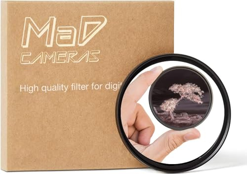 MaD Camera - 52mm R85 IR Infrared Filter - 850nm Premium DSLR Lens Filter for High-Contrast Black & White Photography - Ideal for Landscape & Still Life