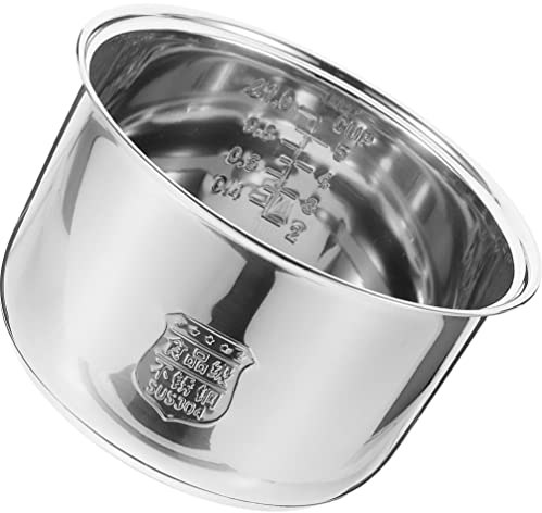 ANSNOW Olla Interior de Acero Inoxidable para Olla Arrocera Japonesa, Olla Interior para Olla Arrocera, Olla Eléctrica, Recipiente Interior de 4L, Accesorios para Olla Arrocera, Olla Interior de Ace