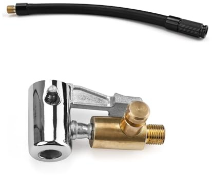 0XBIT Reifenfüller Schlauch, Reifenfüller Adapter mit Schwarzem 17 cm Inflator Schlauch, Reifenfüller Schlauchadapter mit Auslassventil, für Fahrräder, Motorräder und Autos