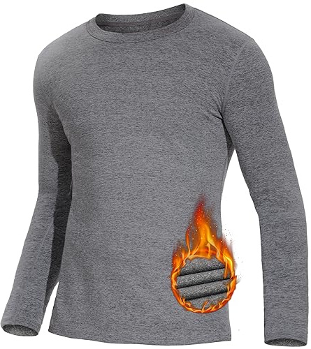 SIMIYA Herren Thermounterwäsche Oberteil Langarm Thermoshirt mit Innenfleece