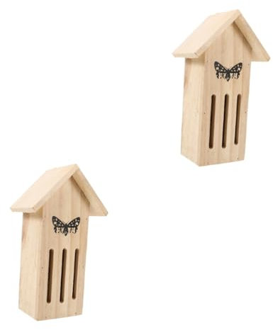 BESPORTBLE 2stücke Holz Schmetterlingshaus Futterstation Wetterfestes Insektenhotel Für Garten Schmetterlingshabitat Mit Ansprechendem Design Für Schmetterlinge Im Freien Für Naturnahe