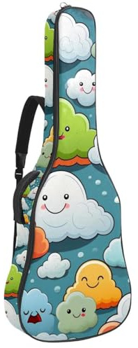 Schöne Tasche für Akustikgitarre, wasserdichte Gigbag mit mehreren Taschen, Schutzhülle für 40/41/42 Zoll Gitarre, bunte Wolken, mehrfarbig, 42.9x16.9x4.7 in, Gitarrentasche