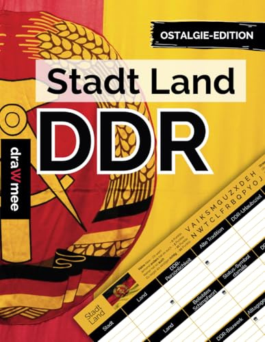 Stadt Land DDR - Quiz Geschenk als Rätselbuch für Ostalgiker: Spielblock mit 35 Blatt Din-A4 (Seiten zum Ausschneiden)