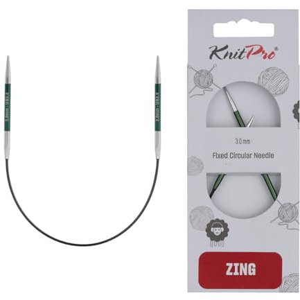 KnitPro Zing fasta stickor – runda sticknålar 22,5 cm x 3 mm