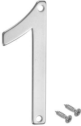 M METERXITY 1-Pack House Number, 3 Inch 304 Stainless Steel Mailbox Number Door Number Signage for Garden/Hotel/Mailbox/Address/Sign, House Number for Outside [Number 1, Silver]
