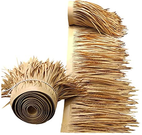 Rouleau de tuiles de toit en palmier artificiel de 4 m - Ignifuge et anti-âge - Pour extérieur, tiki bar, jardin, terrasse