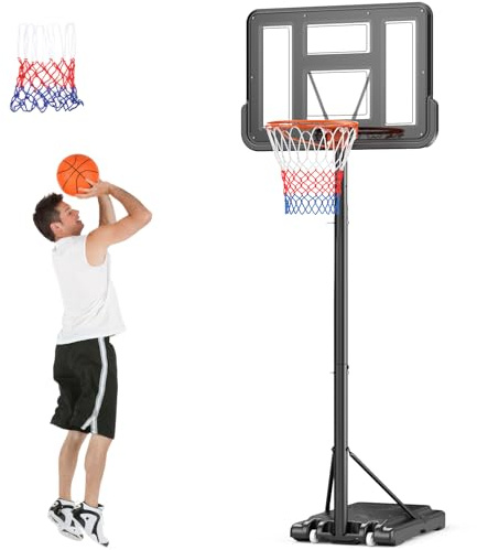 Höhenverstellbarer Basketballkorb 157–305 cm mit großem 110×71 cm Backboard, stabilem Standfuß & 2 Ersatz-Netzen – Mobiler Outdoor/Indoor Basketballständer fürJugendliche & Erwachsene