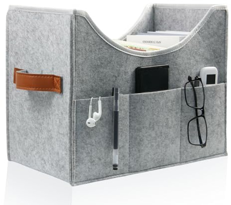 RSHVSMS Zeitschriftengestell Schreibtischmagazin, plußiges Magazinkorb, modernes Zeitungs- und Zeitungsregal, seitliche Zwischenablage, für Zuhause und Büro (38 x 30 x 22 cm)