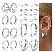 Dochais ohrringe gold/silber set chirurgenstahl ohrringe gold creolen damen | gold huggie 14k vergoldtes hypoallergene zirkonia ohrstecker goldene ohrringe damen mehrfache piercings