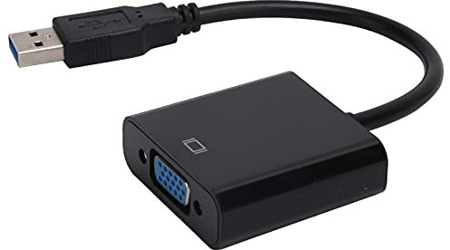 Pissente Convertidor USB 3.0 a VGA, Cable Adaptador HD 1080P de 5 Gbps, Soluciones para Múltiples Pantallas, Conector USB VGA Compacto para PC, Portátil, RPi de 10 Pulgadas, No Necesita