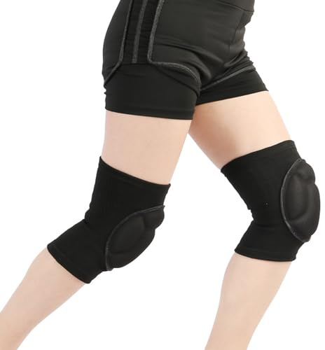 SNZ Sport Knieschoner für Volleyball, Handball, ägliche Wärme, Tanz, Yoga & Fitness – Atmungsaktive Kniepolster mit Stoßdämpfung, Rutschfester Halt, Unisex (1 Paar, Schwarz)