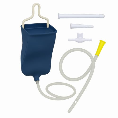 Reiseirrigator Set – 2 Liter – Blau – inkl. steriles Darmrohr (20CH) – Komplett mit 3-teiliger Garnitur