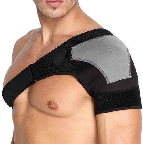 DECORN Attelle d'épaule réglable pour Hommes et Femmes, Bandage d'immobilisation du Bras, Manchon de Soutien et de Compression pour déchirure de la Coiffe des rotateurs,Left