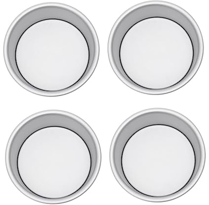 WEKADRIN 4 Piezas Molde de torta largo redondo hornada molde para pasteles juego sartenes antiadherentes de aleación de aluminio bandeja para hornear pasteles antiadherente