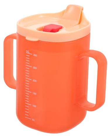 UPKOCH Trinkbecher mit Doppelgriffen und Strohhalm Edelstahl Lernbecher mit Messmarkierung Auslaufsicher Bruchsicher Leichter Trinkbecher für Kleinkinder und Junge Mädchen